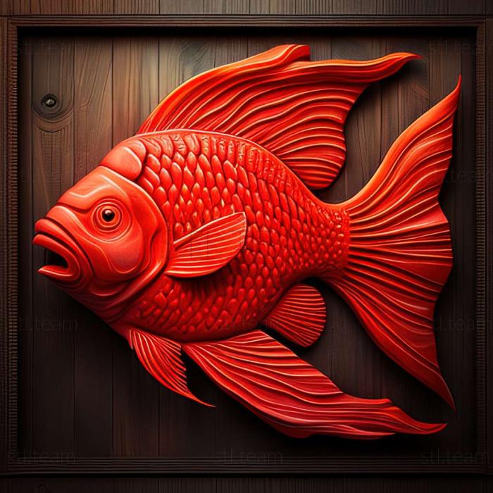 Red parrot fish fish